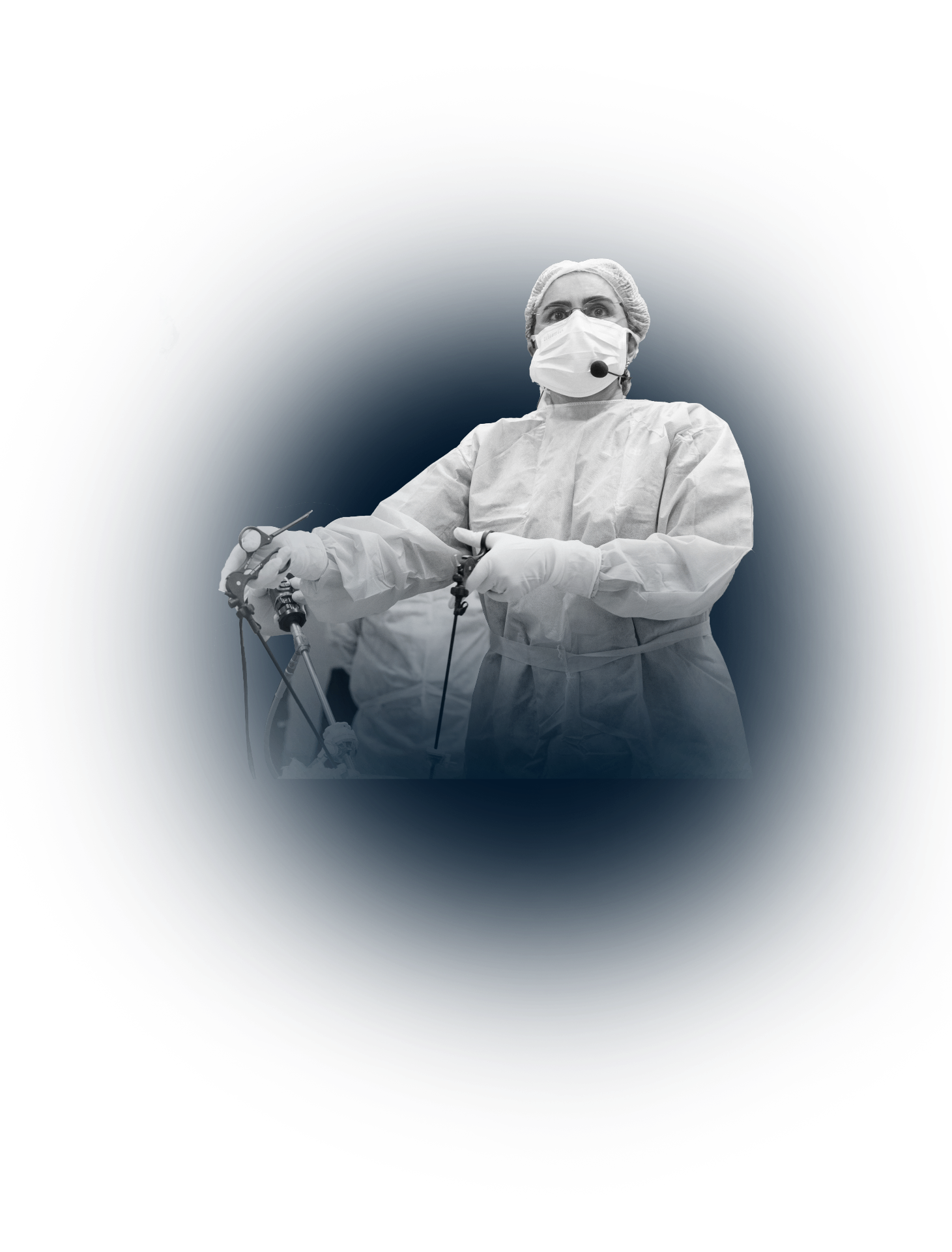 Cirurgiã em procedimento de videoendoscopia ginecológica